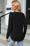 Decorative Button Round Neck T-Shirt - Trendsi - Flyclothing LLC