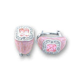 Alamode High-Polished 925 Sterling Silver Earrings with AAA Grade CZ in Rose - Alamode - Flyclothing LLC