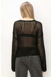 HYFVE Openwork Ribbed Long Sleeve Knit Top - Trendsi - Flyclothing LLC
