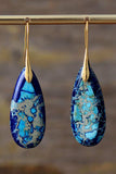 Handmade Teardrop Shape Natural Stone Dangle Earrings - Trendsi - Flyclothing LLC