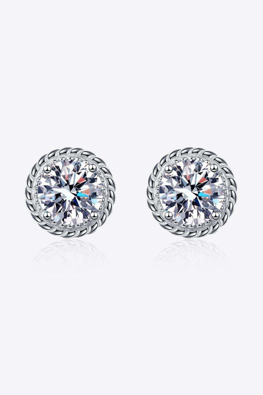 2 Carat Moissanite 925 Sterling Silver Stud Earrings - Trendsi - Flyclothing LLC