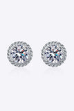 2 Carat Moissanite 925 Sterling Silver Stud Earrings - Trendsi - Flyclothing LLC