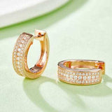 Moissanite 925 Sterling Silver Huggie Earrings - Trendsi - Flyclothing LLC