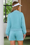 Half Button Sweatshirt and Shorts Active Set - Trendsi - Flyclothing LLC