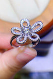 1 Carat Moissanite Flower-Shape Open Ring - Trendsi - Flyclothing LLC