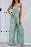 Printed Wide Strap Jumpsuit with Pockets - Trendsi - Flyclothing LLC