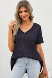 V-Neck Dropped Shoulder Tunic Top - Trendsi - Flyclothing LLC