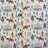 Rockmount Clothing Cowboy Riders & Cactus Western Cotton Bandana in Ivory - Rockmount Clothing - Flyclothing LLC