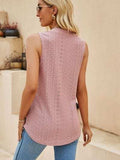 Eyelet Notched Tank - Trendsi - Flyclothing LLC