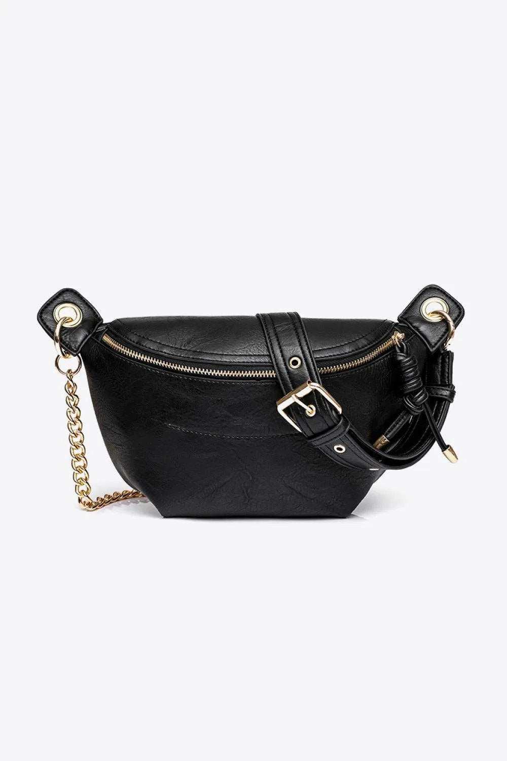 PU Leather Chain Strap Crossbody Bag - Trendsi - Flyclothing LLC