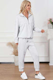 Half Zip Sweatshirt and Drawstring Sweatpants Set - Trendsi - Flyclothing LLC
