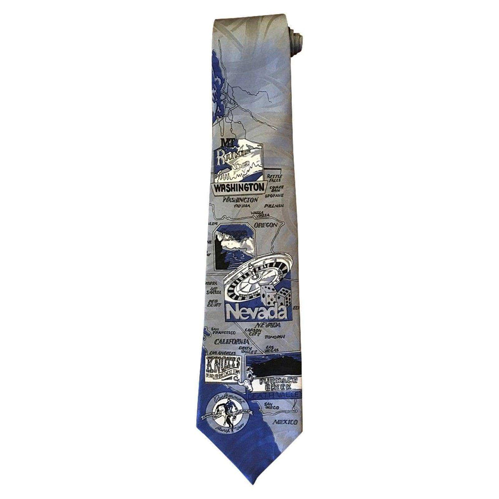 Limited-Edition West Coast Blue Silk Tie - Rockmount Clothing - Flyclothing LLC