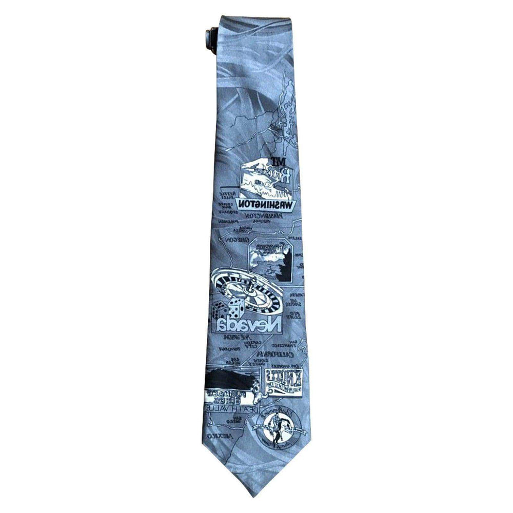 Limited-Edition West Coast Grey Silk Tie - Rockmount Clothing - Flyclothing LLC