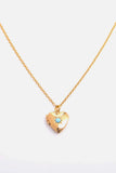 Zircon Heart Shape 14K Gold-Plated Pendant Necklace - Trendsi - Flyclothing LLC