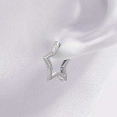 925 Sterling Silver Inlaid Zircon Star Earrings - Trendsi - Flyclothing LLC