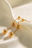Ball Bead and Chain Stainless Steel Earrings - Trendsi - Flyclothing LLC