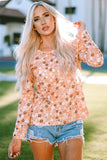 Floral Print Round Neck Long Sleeve Tee - Trendsi - Flyclothing LLC