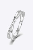 925 Sterling Silver Crisscross Moissanite Ring - Trendsi - Flyclothing LLC
