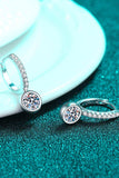 1 Carat Moissanite Rhodium-Plated Drop Earrings - Trendsi - Flyclothing LLC