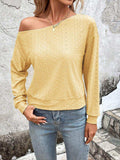 Eyelet Dropped Shoulder Blouse - Trendsi - Flyclothing LLC