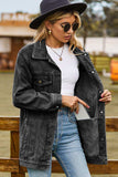Buttoned Collared Neck Denim Jacket with Pockets - Trendsi - Flyclothing LLC