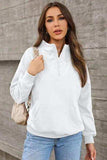 Quarter Zip Dropped Shoulder Sweatshirt - Trendsi - Flyclothing LLC