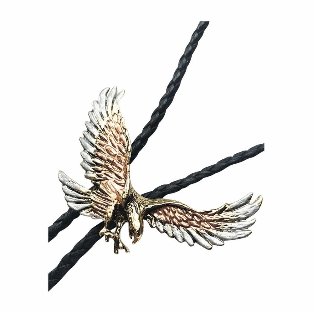 Silver & Gold Flying Eagle Western Bolo Tie - Rockmount Clothing - Flyclothing LLC