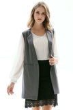 One-Button Sleeveless Longline Blazer - Trendsi - Flyclothing LLC