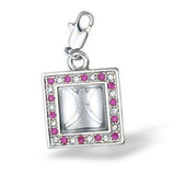 Alamode Rhodium Brass Pendant with Top Grade Crystal in Rose - Alamode - Flyclothing LLC