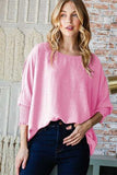 Reborn J Texture Round Neck Smocked Half Sleeve Top - Trendsi - Flyclothing LLC