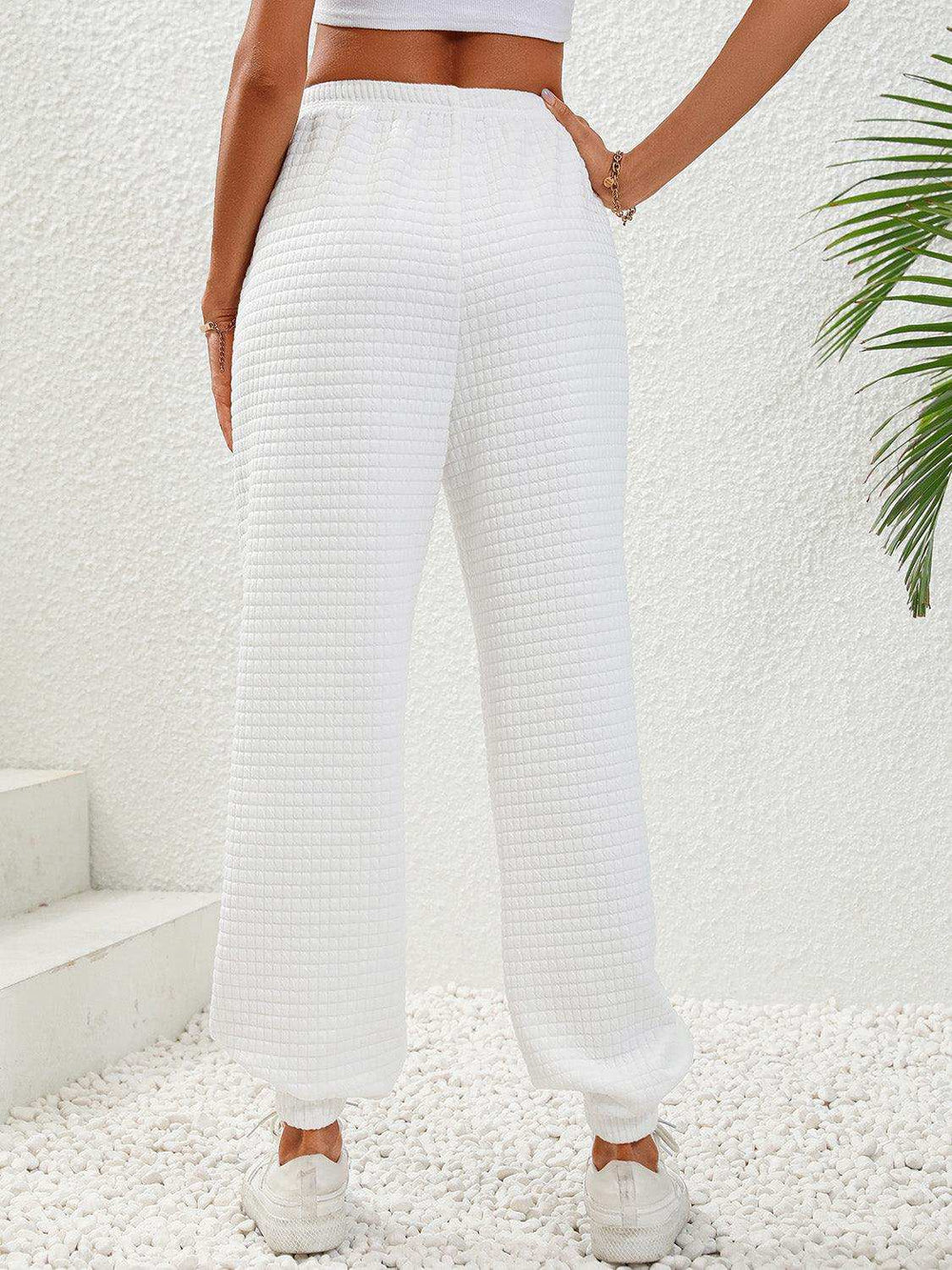 Textured Pull-On Joggers - Trendsi - Flyclothing LLC