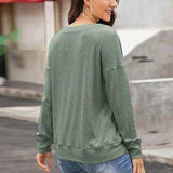 Quarter Button Dropped Shoulder Blouse - Trendsi - Flyclothing LLC