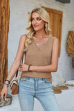 Heathered Notched Wide Strap Tank - Trendsi - Flyclothing LLC