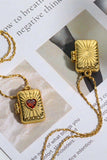 Heart Zircon Box Pendant Copper Necklace - Trendsi - Flyclothing LLC
