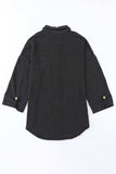 Dropped Shoulder Long Sleeve Shirts with Pocket - Trendsi - Flyclothing LLC