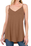 Full Size Spaghetti Strap V-Neck Flowy Tunic Cami - Trendsi - Flyclothing LLC