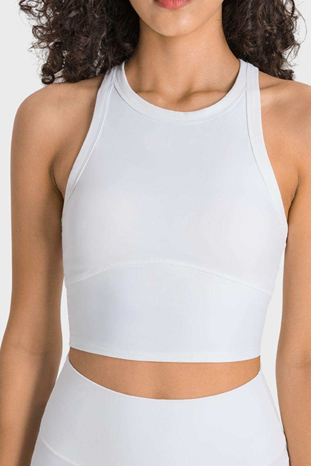 Racerback Cropped Sports Tank - Trendsi - Flyclothing LLC