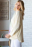 Culture Code Color Block Round Neck Dropped Shoulder Blouse - Trendsi - Flyclothing LLC