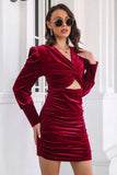 Twist Front Cutout Long Sleeve Dress - Trendsi - Flyclothing LLC
