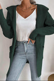 Ribbed Open Front Hooded Cardigan with Pockets - Trendsi - Flyclothing LLC