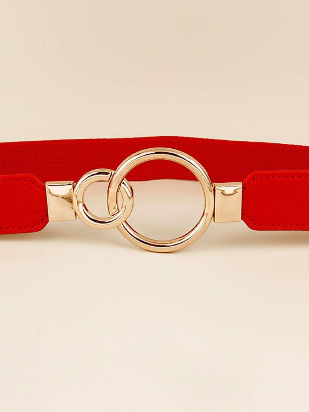 Double Ring Buckle Elastic PU Belt - Trendsi - Flyclothing LLC
