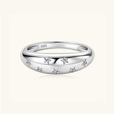 925 Sterling Silver Inlaid Moissanite Star Ring - Trendsi - Flyclothing LLC
