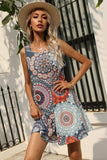 Printed Round Neck Sleeveless Dress with Pockets - Trendsi - Flyclothing LLC