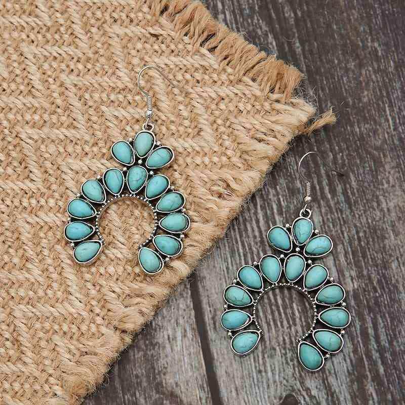Artificial Turquoise Drop Earrings - Trendsi - Flyclothing LLC