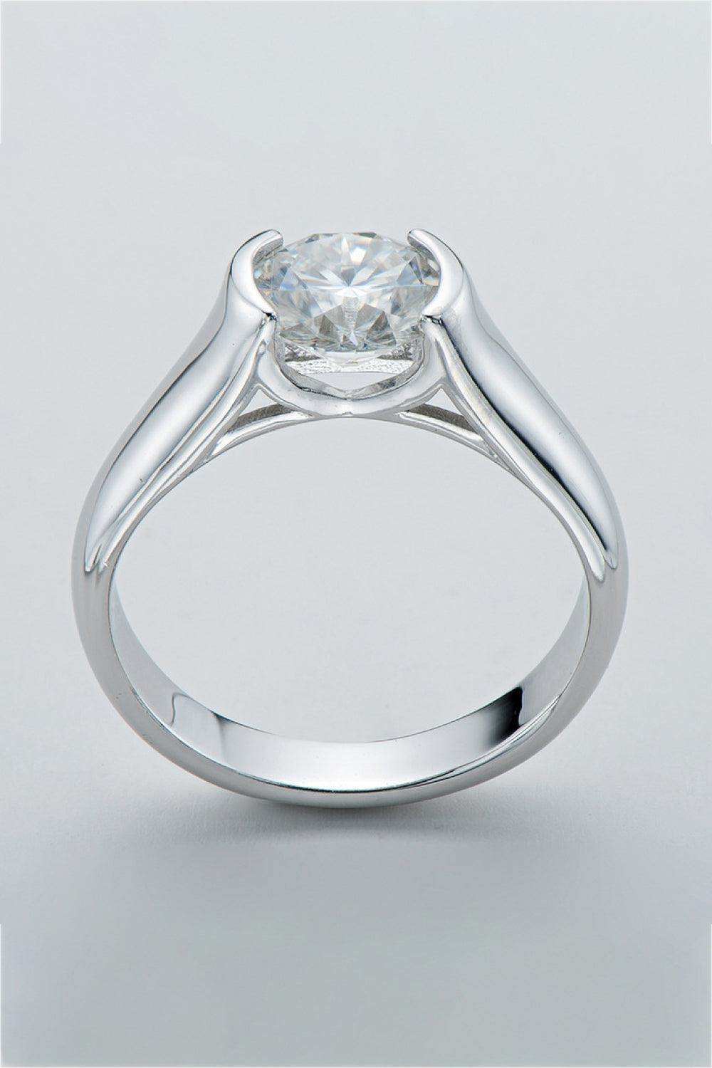 Looking Good 2 Carat Moissanite Platinum-Plated Ring - Trendsi - Flyclothing LLC