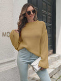 Round Neck Dropped Shoulder Sweater - Trendsi - Flyclothing LLC
