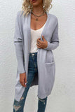 Open Front Long Sleeve Cardigan with Pockets - Trendsi - Flyclothing LLC