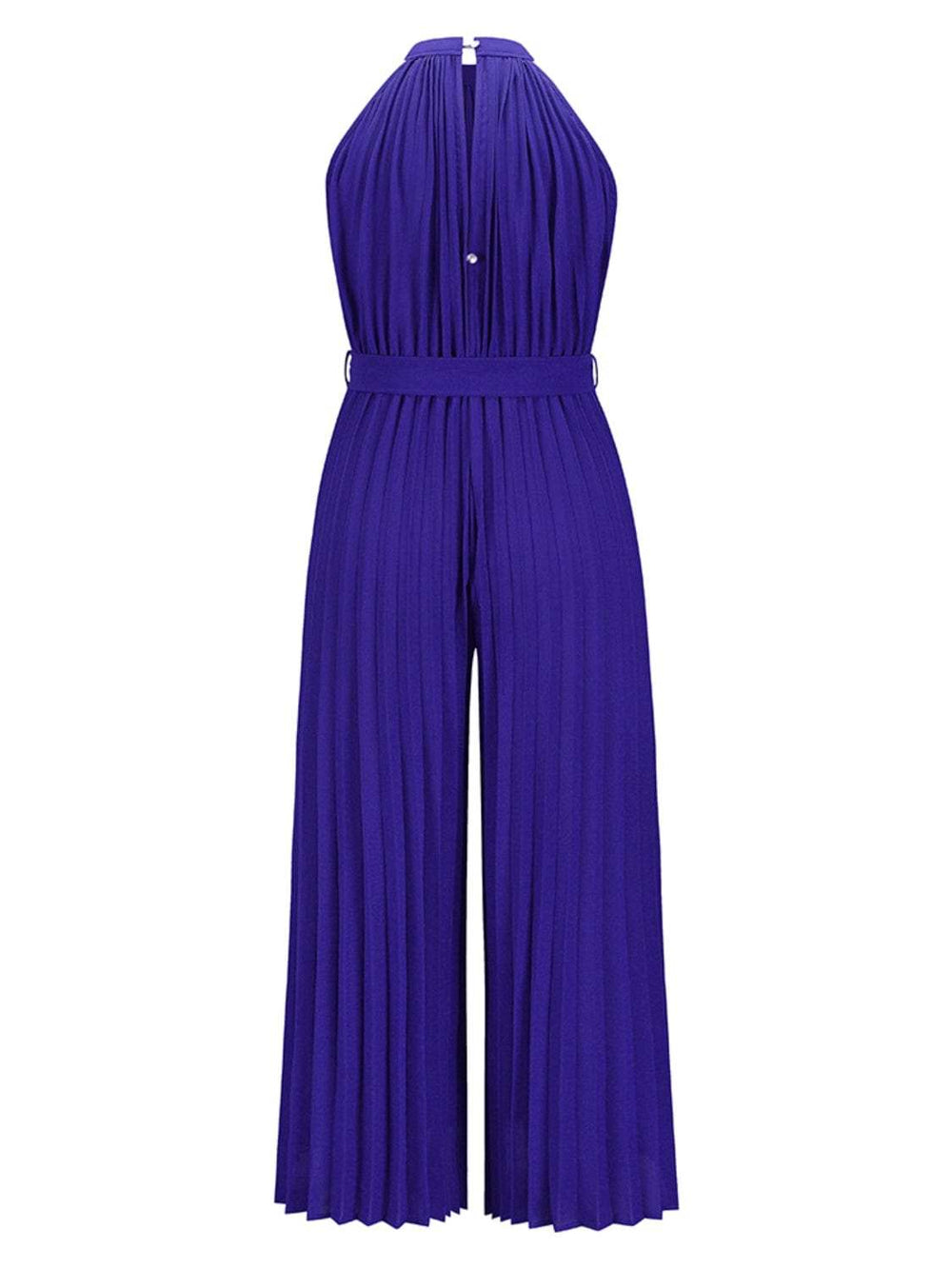 Cutout Tied Pleated Sleeveless Jumpsuit - Trendsi - Flyclothing LLC