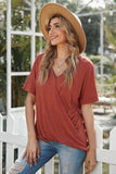 Surplice Half Sleeve T-Shirt - Trendsi - Flyclothing LLC