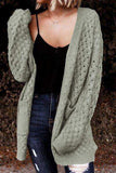Open Front Dropped Shoulder Cardigan with Pockets - Trendsi - Flyclothing LLC